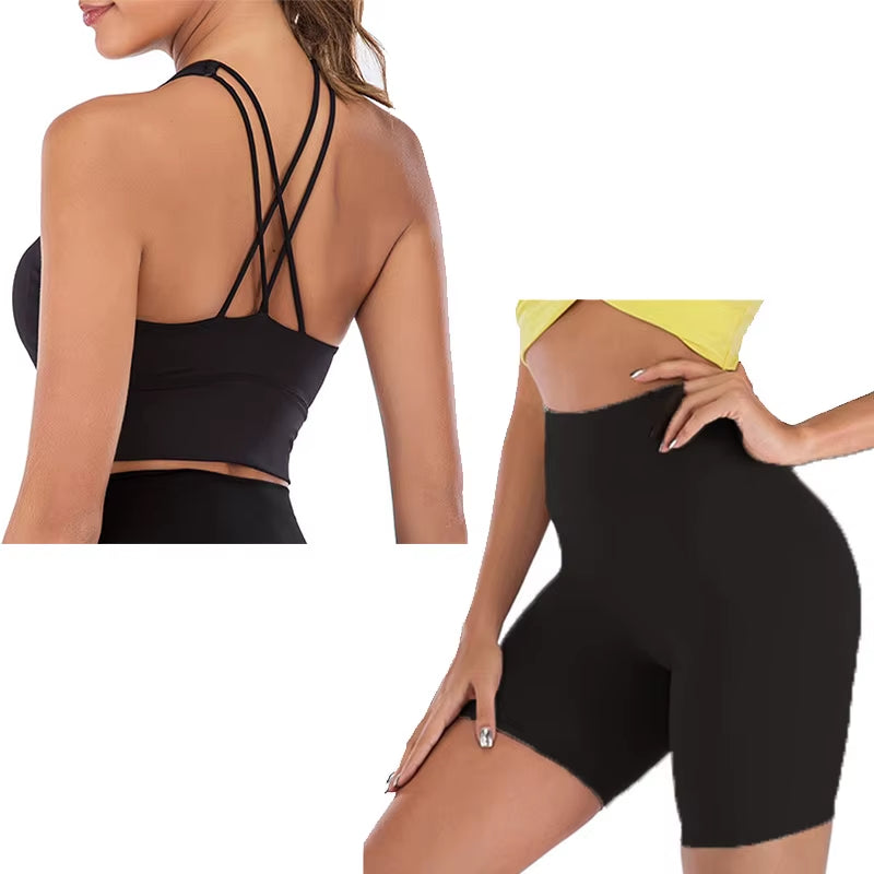 Yoga Shorts Set for Women - 2 Piece 