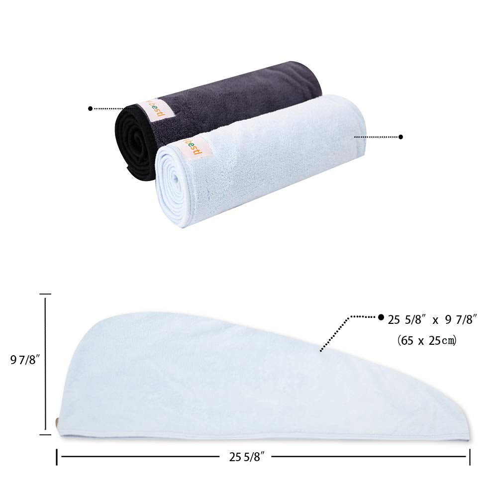 2 Pack Hair Drying Towels Wrap Absorbent Microfiber 