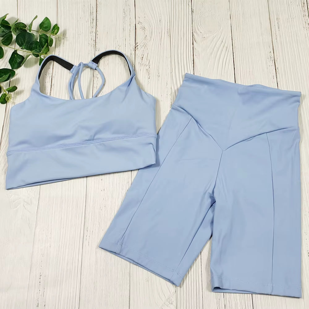 Yoga Shorts Set for Women - 2 Piece 