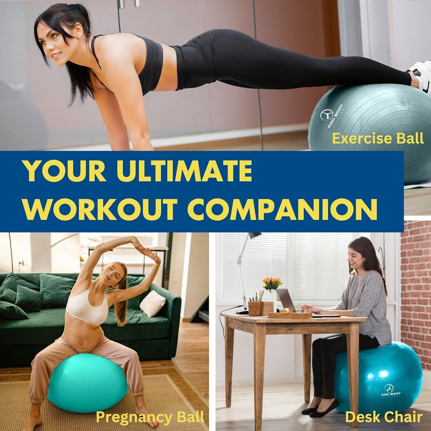 Fresh Colors Exercise  Yoga Ball for Stability