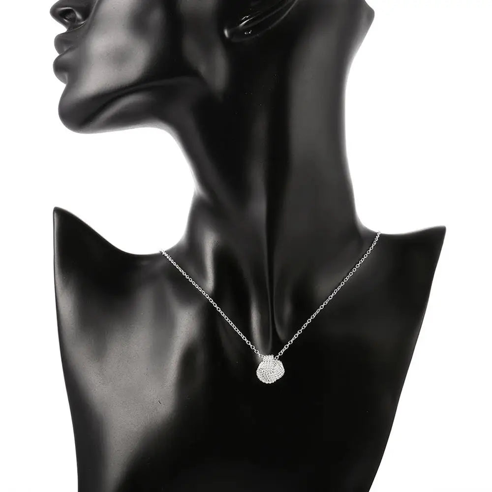 Hot trend 925 Sterling Silver Pretty ball necklace and stud earrings