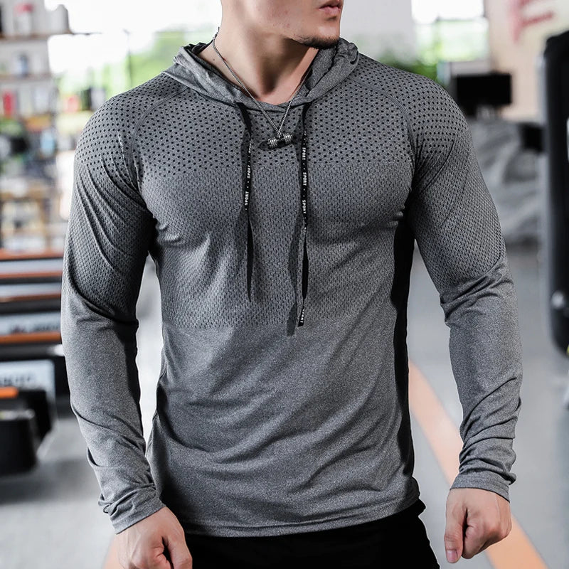 Mens Fitness Tracksuit Running Sport Hoodie Gym