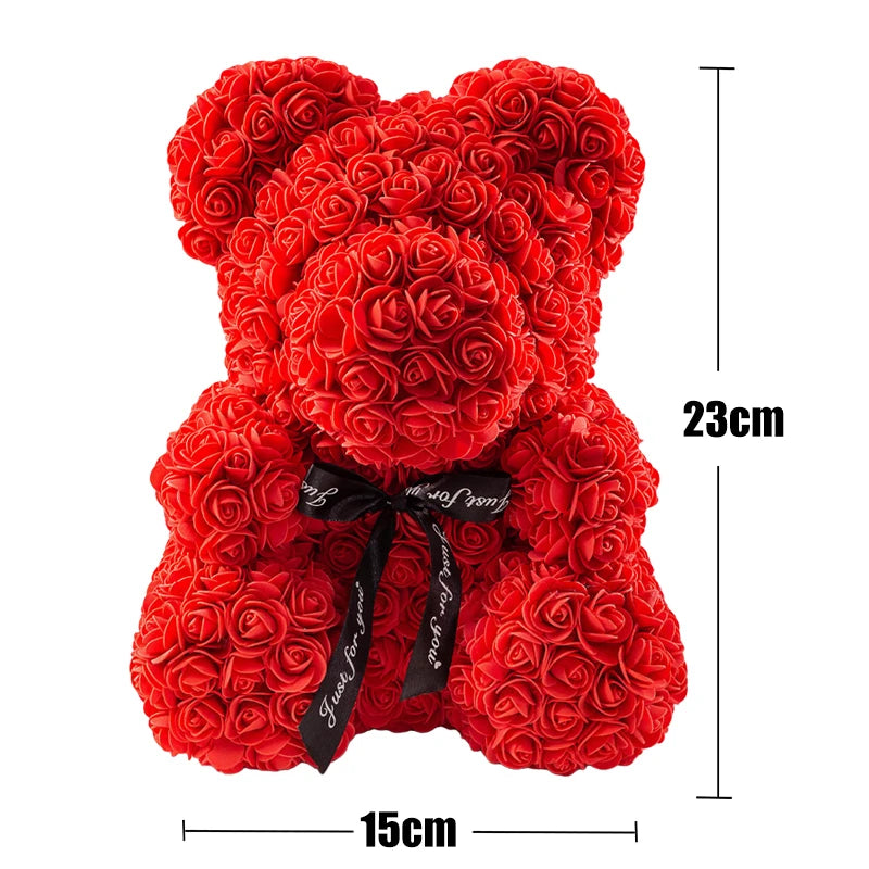 Rose Bear With Box Lights Artificial Flower