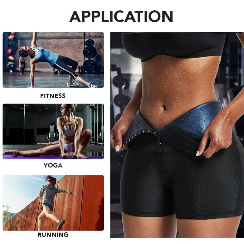 YBFDO Sweat Sauna Pants Body Shaper Weight Loss Slimming Shorts Shapewear Women Waist Trainer Hot Thermo Sweat Pants Fitness